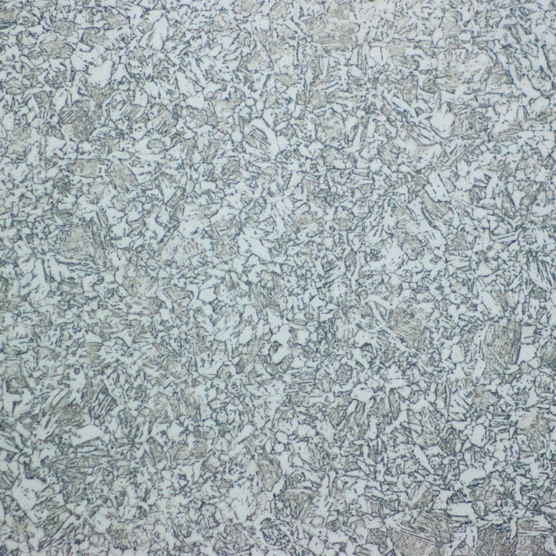 Photomicrograph of fire-damaged steel showing microstructural degradation following prolonged exposure to elevated temperatures.